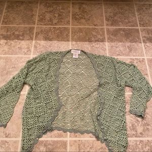 Chadwick 90s Crochet Cardigan Green